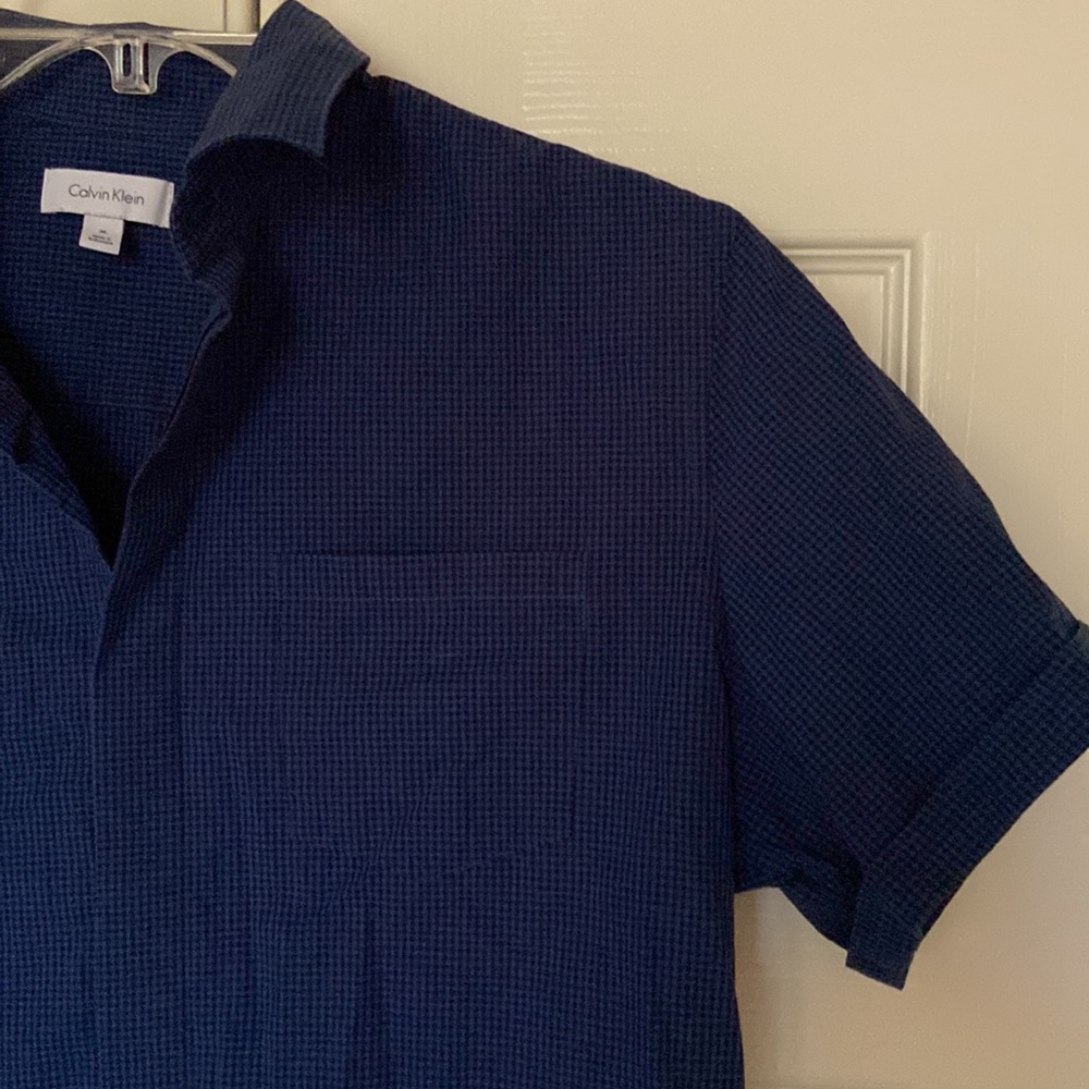 Calvin Klein Blue Checkered Button Up